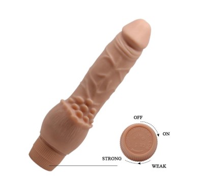 Realistyczny penis z wypustkami do łechtaczki 19cm